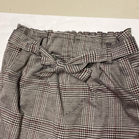 Love Tree Paperbag Pants Hounds Tooth High Waisted Large Ankle Trousers size L - Picture 6 of 12